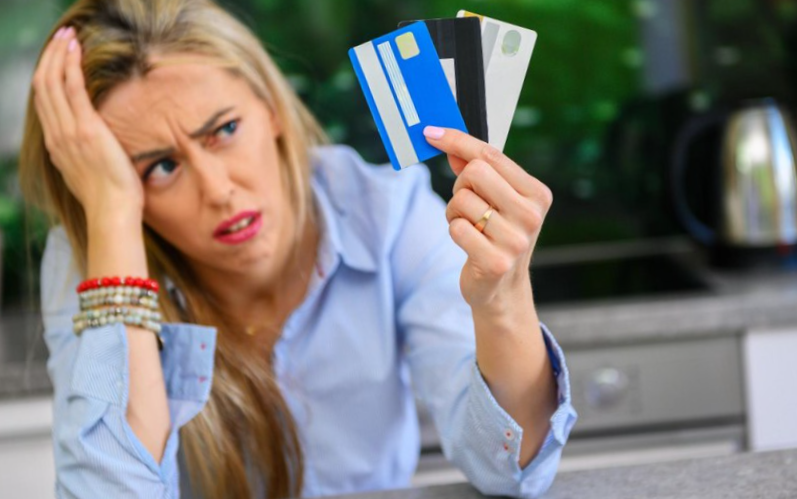 Desperate woman with credit card debt
