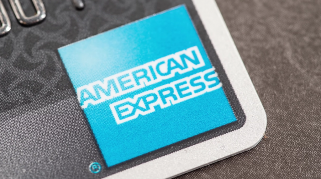 American Express mark in corner of card